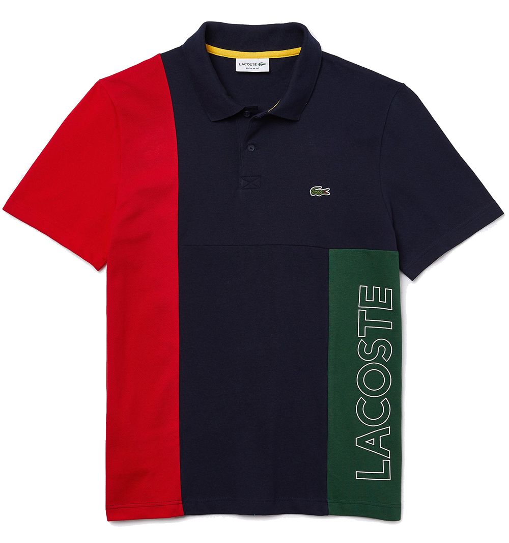 T-shirt à col rond color-block avec marquage Lacoste