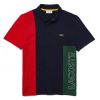 T-shirt à col rond color-block avec marquage Lacoste