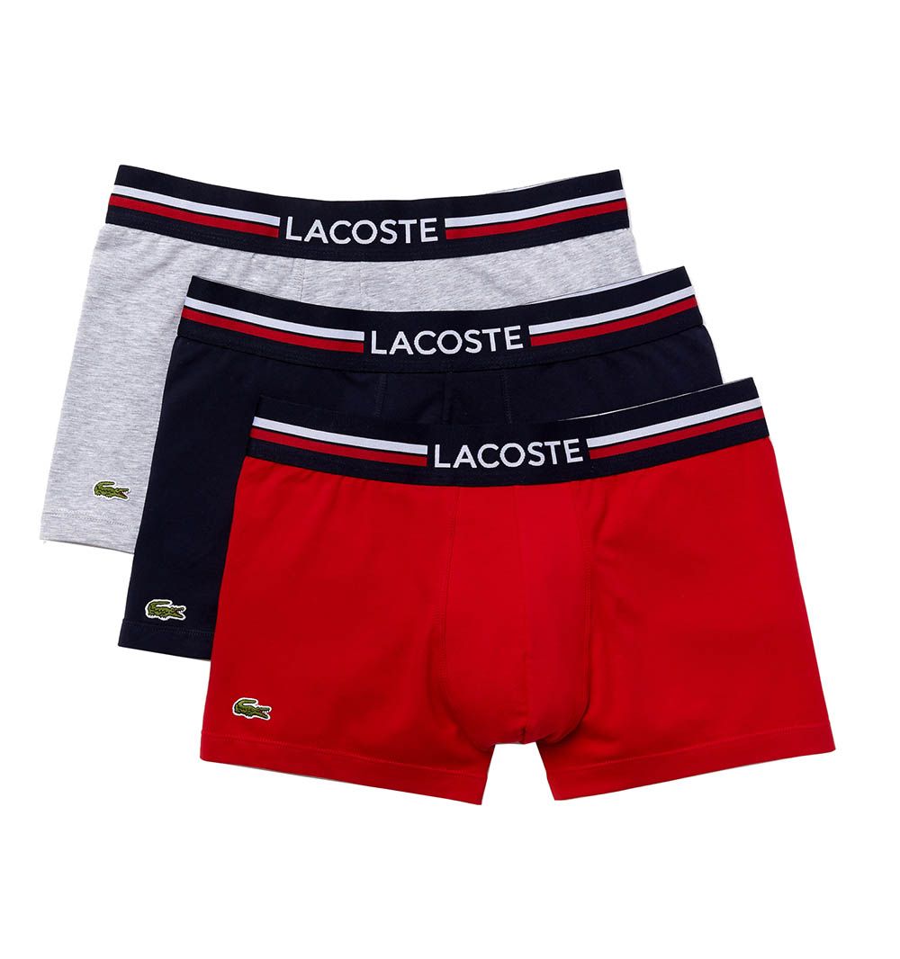 Lote de 3 bóxers Lacoste cortos Iconic cintura tricolor 5H3386