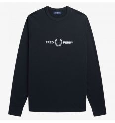 Camiseta Fred Perry de manga larga con logo en pecho