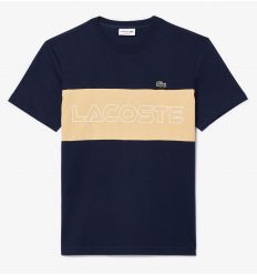 Camiseta Lacoste regular fit con estampado color block